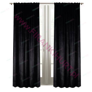 Velvet drape L 390 black with a grammage of 210 g/m2
