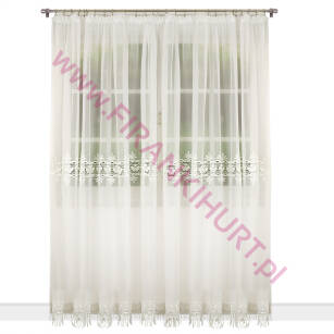 Ready-made curtain LG 219 400 x 250 voile with guipure and embroidery - ecru 