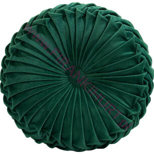 Dekoracyjna poduszka welurowa 35 x 35 plisowana zielona
