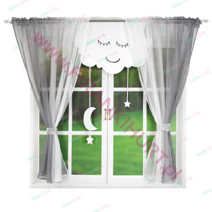 Ready-made curtain L 369 JG 145 with a cloud panel